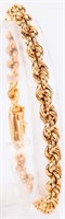Jewelry 18kt Yellow Gold Men's Rope Bracelet