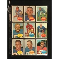 9 1960 Topps Football Cards Stars/hof