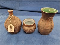 (3) Handmade Clay Pottery