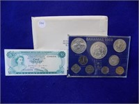 1969 Bahamas Coin Set & Bahamas $1 Bill