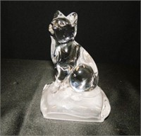 Cat Figurine - possibly crystal - 5" high