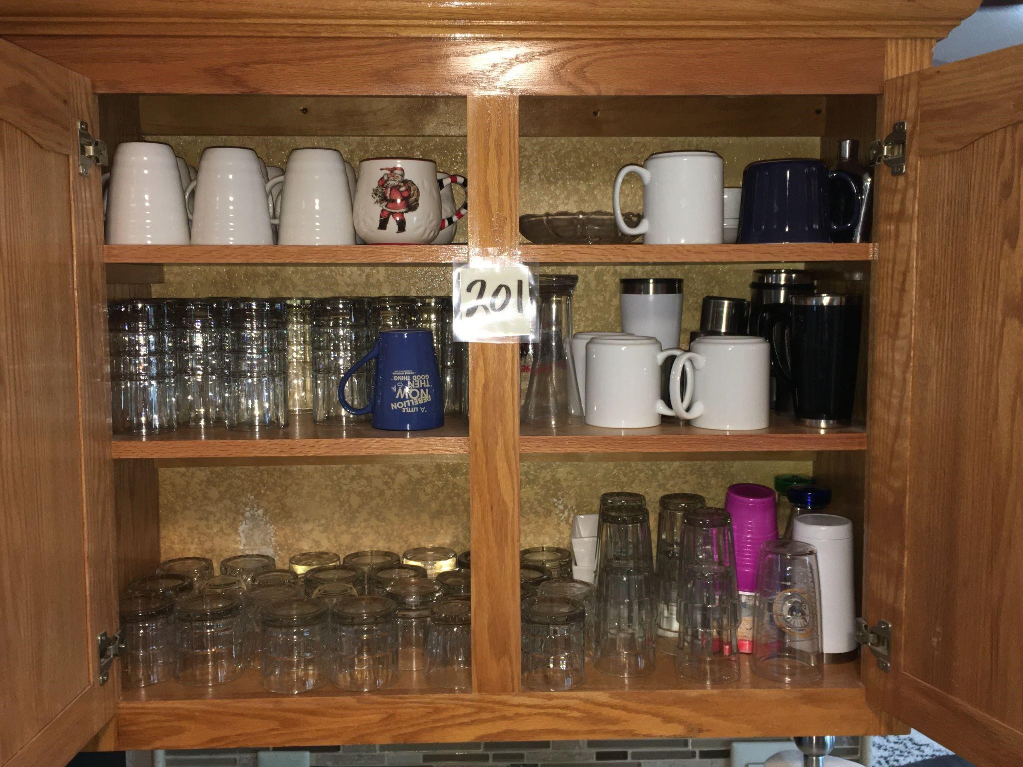 Assorted Drinking Glasses Cabinet