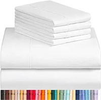 LuxClub 6 PC King Sheet Set, Breathable Luxury Bed