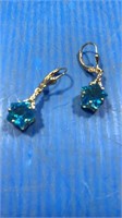 Sterling blue star earrings