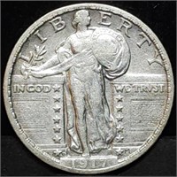 1917-D Type 2 Standing Liberty Silver Quarter