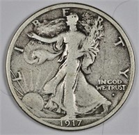 1917 s Obv. Semi Key Walking Liberty Half Dollar