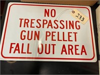 Metal No Trespassing Gun Pellet Fall Out Area