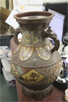 Huge Cloisonne/Champleve Floor Vase