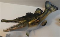 Very unique Fieberglass Alligator bass mount