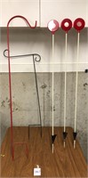 Shepherds Hook, Flag Holder, & Reflectors (3)