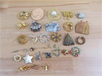 Lot of Costume Jewelry Pins Brooches