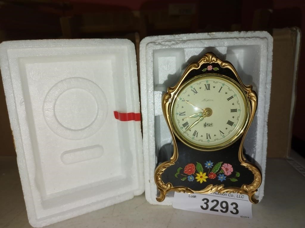Vintage Reuge Swiss Musical Alarm Clock - Brahms