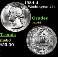 1984-d Washington Quarter 25c Grades GEM+ Unc