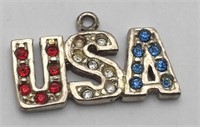 Sterling Silver Usa Pendant