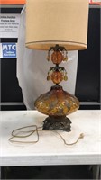 Vintage amber/orange glass lamp