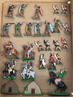 Painted Metal Native American and Other Figures