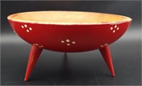 Vintage Woodpecker Woodware Bowl Japan