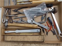 large flat of miscellaneous tools