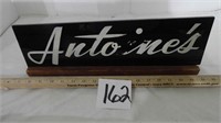 Glass Antique Sign w/Stand