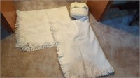 2 CREAMY WHITE HEART THROW BLANKETS WITH A FOAM