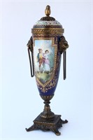 Good French Porcelain Twin Handled Vase and Cover,