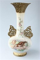 Austrian Porcelain Twin Handled Vase,