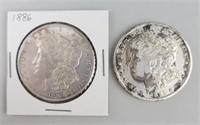 1886 & 1891 90% Silver Morgan Dollars.