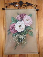 Floral Painting on Canvas Scroll Wall Art