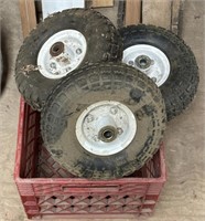 Tires/milk crate