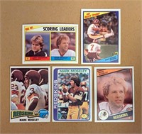 5 Mark Moseley Topps Cards 1975 19781984