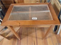 Small Display Box Table & Wood Wall Shelf
