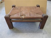 Primitive Wicker Foot Stool "AS IS"