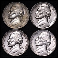 Lot of (4) BU 1957-57d-58-58d Jefferson Nickels