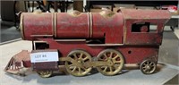 VTG. RED METAL TOY TRAIN ENGINE