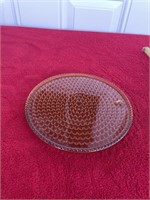 Fenton amber hobnail hot plate