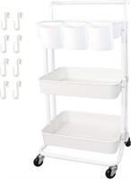 $80--3 Tier Storage Shelf Cart (White)