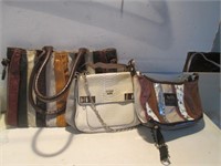 LOT OF 3 GUC WOMENS PURSES, BAGS-  AS IS