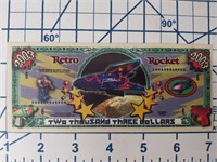 Retro rocket novelty banknote