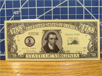State of Virginia banknote