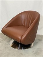 SCAN DESIGN LEATHER LOUNGE CHAIR