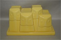 West Elm Pottery Yellow Mod Owls Covered Butter