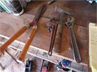 Maul, Garden Scissors, Pipe Wrench