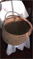 Antique splint oak buttocks basket, 14 inches