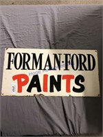 Foreman-Ford Paints tin sign, 12 x 24