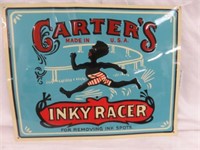 METAL CARTER'S INKY RACER SIGN 8.75"T X 11.25"W