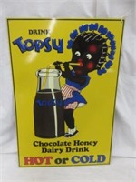 METAL "DRINK TOPSY CHOCOLATE DRINK" SIGN