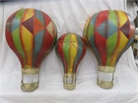 3PC METAL HOT AIR BALLOON WALL HANGINGS