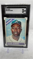 1966 Topps #500 Hank Aaron SGC 3 Baseball Card