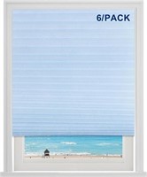 Pleated Shades for Windows Cordless Blue, 6 Pack