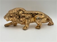 Mid Century Gold Tone Lion Statue